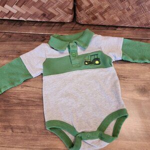 John Deere Baby Boy Size 6 Months Bodysuit One Piece Embroidered Tractor Thermal